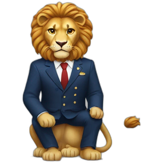 Macron sur un lion emoji