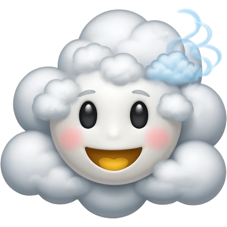 Cloud with smiley face and smoke aura emoji