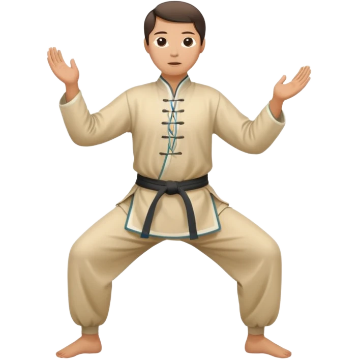pratiquant de qi gong en position de l'arc emoji