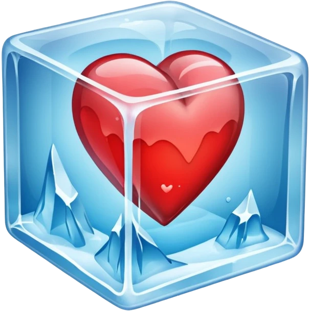 a heart in a frozen cube emoji