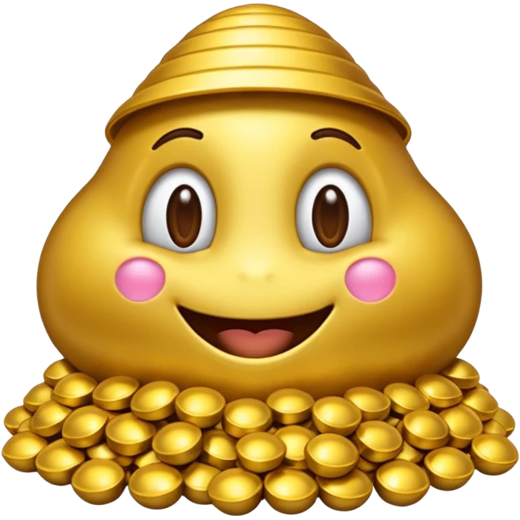 emoji fusionnant un caca souriant et une pile de pièces d'argent emoji