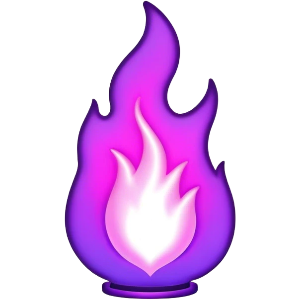 outline violet neon flame emoji