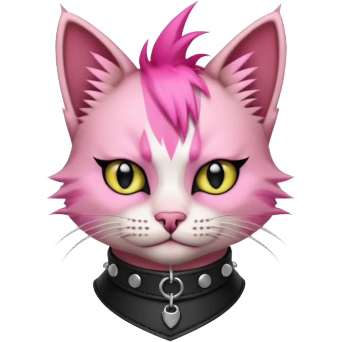 punker cat pink haired emoji