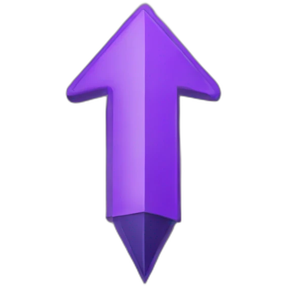 Purple arrow pointing up with the word “this” underneath emoji