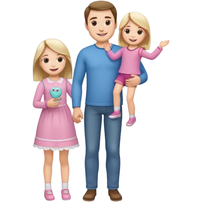 father and daughter playing doll full body emoji