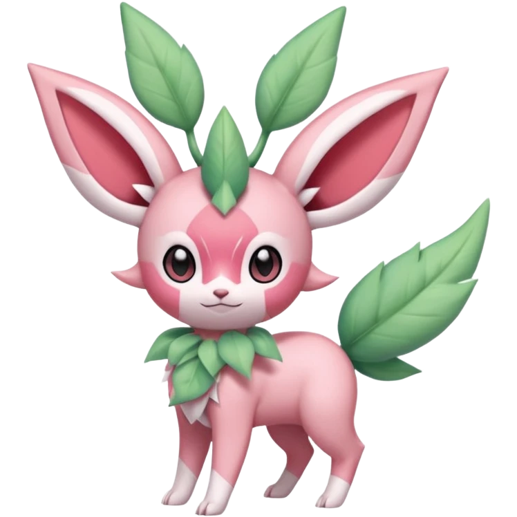 Rosy floral romantic cute kawaii Ivy-Scizor-Sylveon-Celebi-Leafeon-Pokémon-Digimon-Fakémon-hybrid-fusion-creature emoji