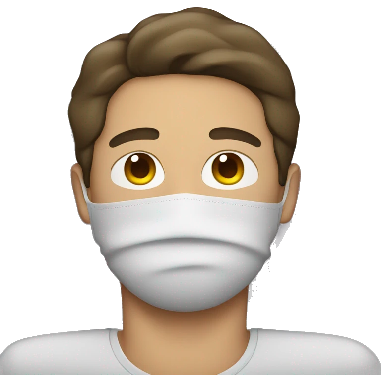 A man have mask and sleeping on bed emoji