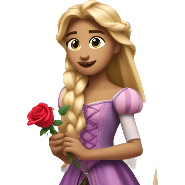 Rapunzel Holding a Rose  emoji