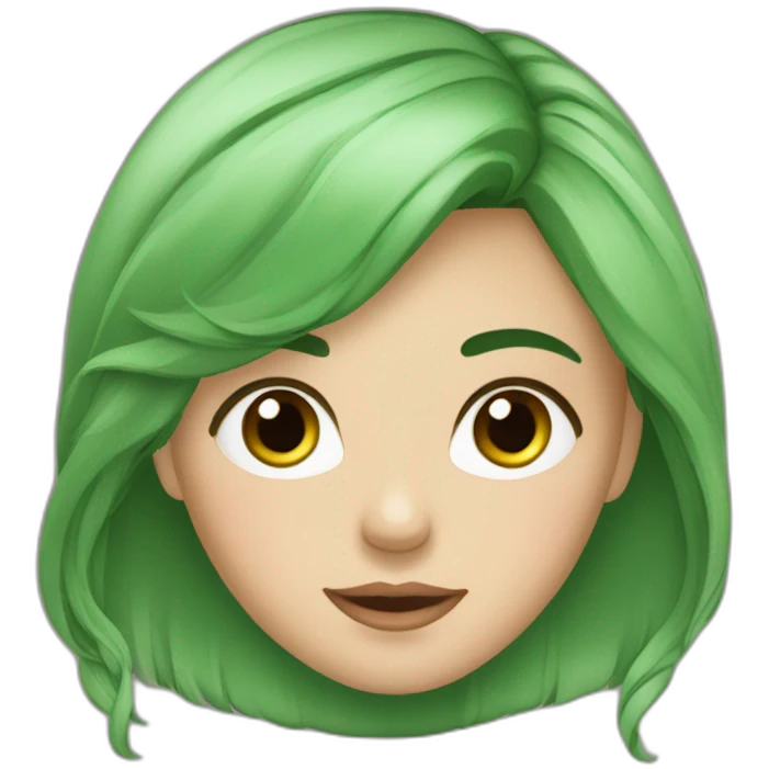 Fille cheveux long châtain couleur de yeux vert  emoji