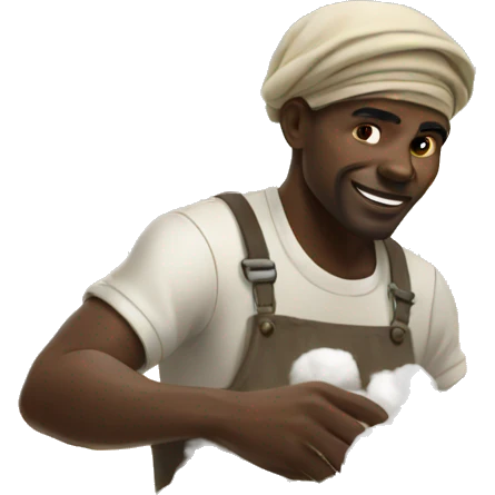 African man harvesting cotton emoji