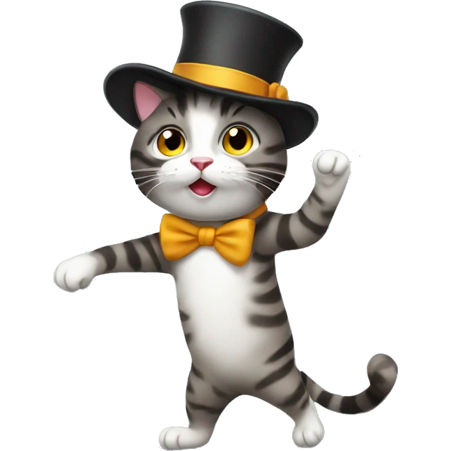 Cat with hat dancing tango emoji