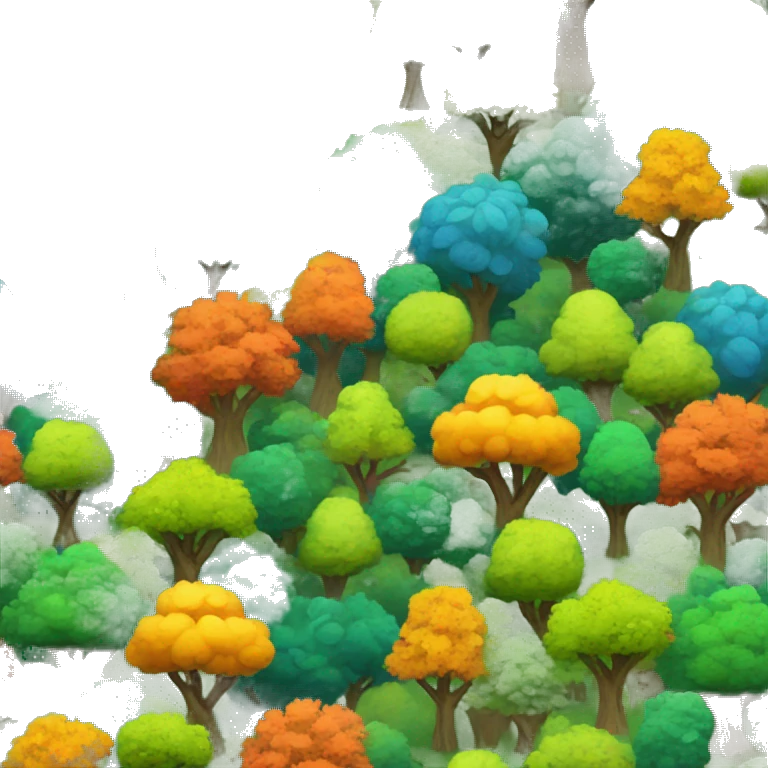Forest full of color emoji