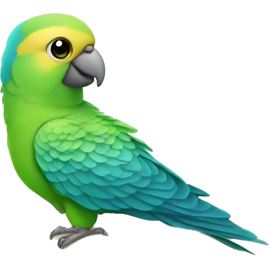 parakeet with giant book emoji
