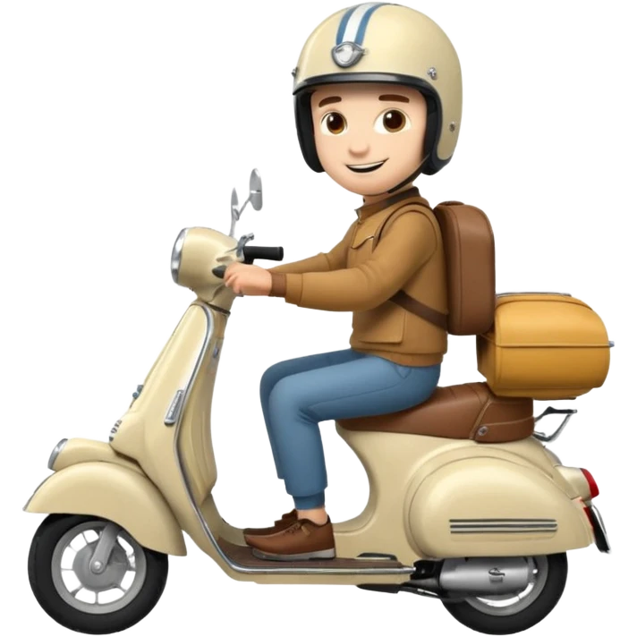 A classic vespa rider with my brothers face. emoji