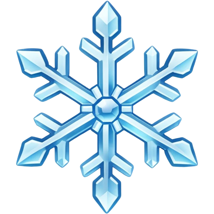 snowflake ice object icon, icy crystal shape, glossy frozen look, 3D cartoon, soft shadow, mobile game icon style, centered, clean background, no text, no watermark
 emoji