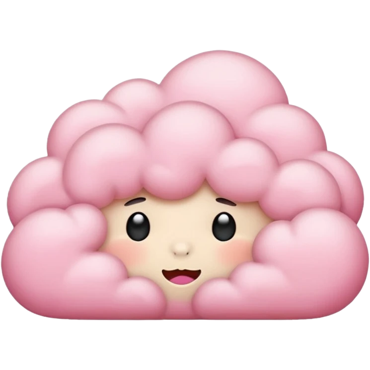 pink cloud, sleepy emoji