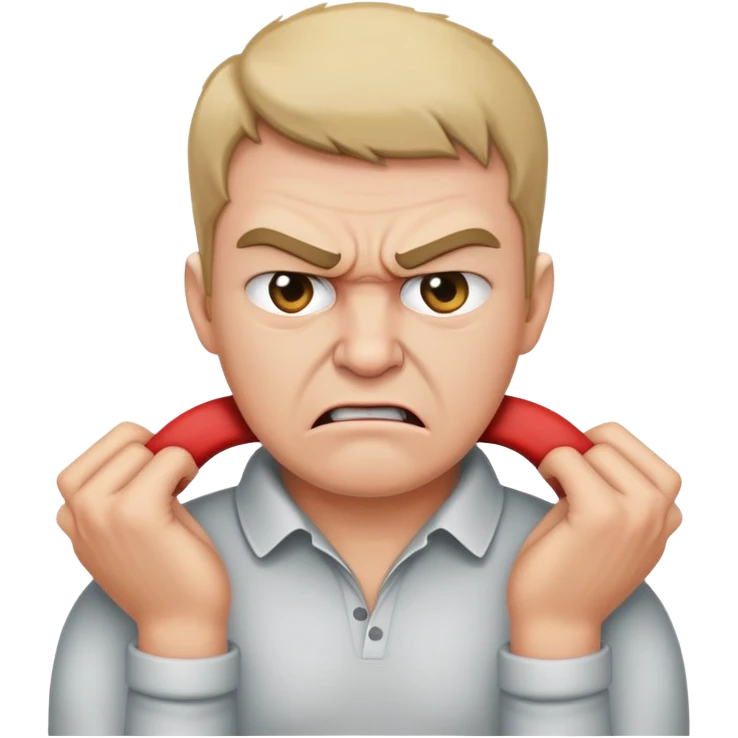 angry person holding neck with both hands  emoji