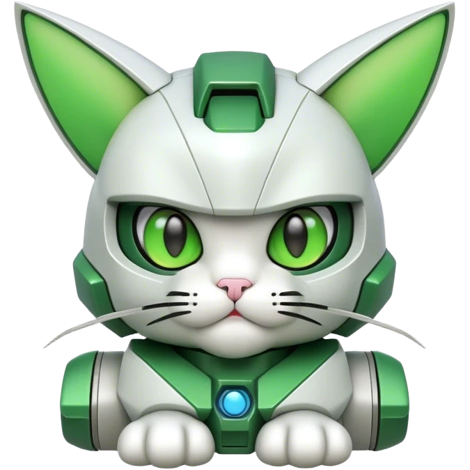 Green gundam love cats emoji