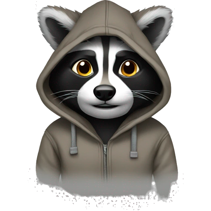 Raccon with hoodie with logo number 2 emoji