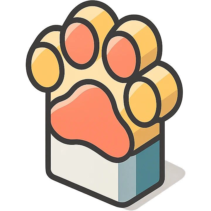 cat paw, angled perspective, simple shading emoji