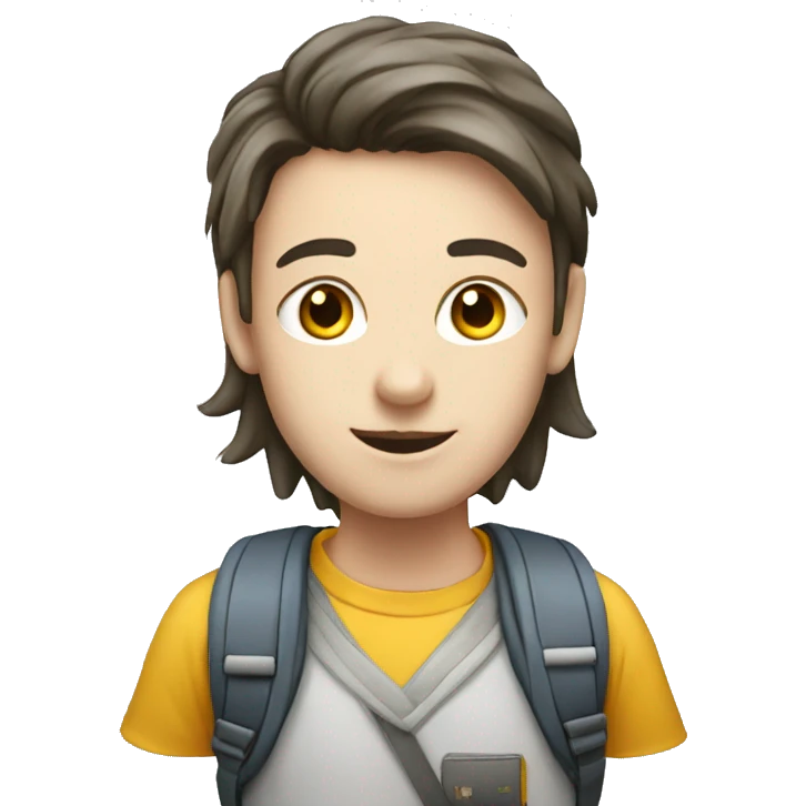 a student with white skin making a step downstairs emoji