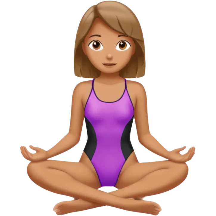 Girl wear swimsuit, The girl sits with her legs apart, show her feet emoji