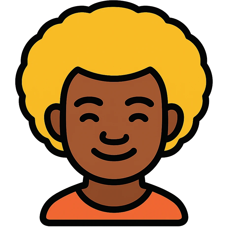 Fijian person with buiniga hairstyle, brown skin emoji