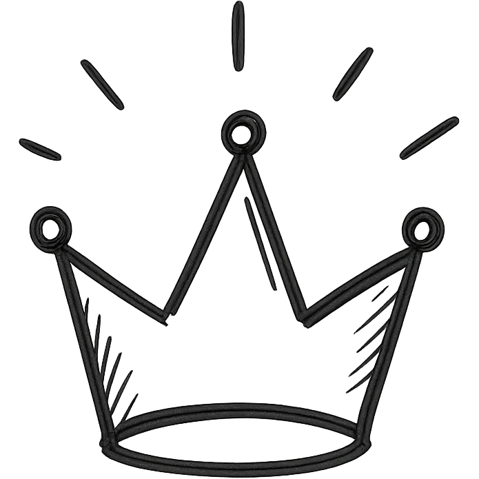 black shining crown, minimalist, subtle shine, simple icon emoji