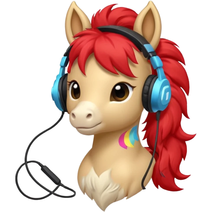 red pony streamer with gaming head set emoji