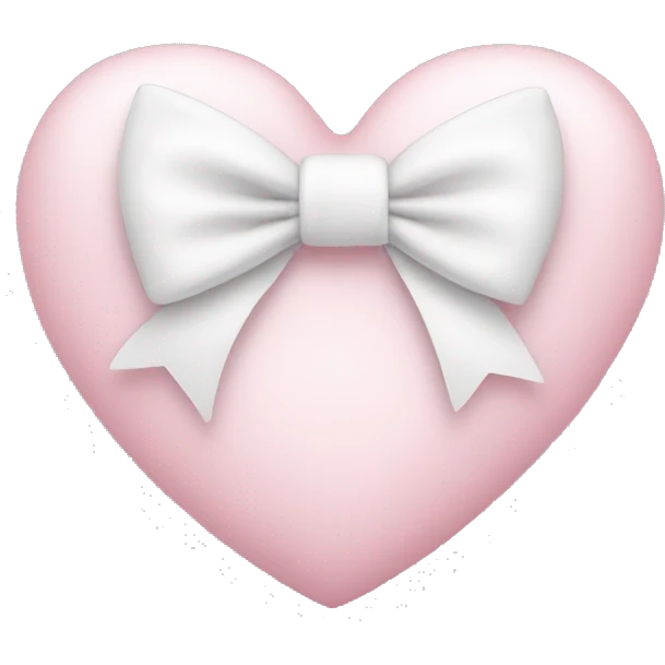 Pastel pink heart with white bow emoji
