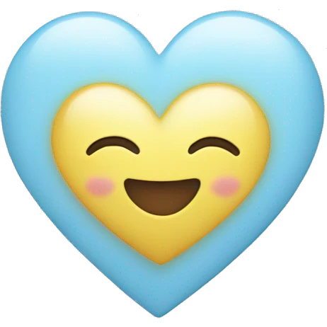 Light blue heart with clouds emoji