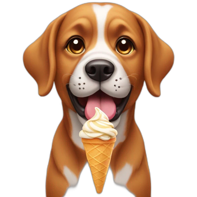 Dog with icecream emoji