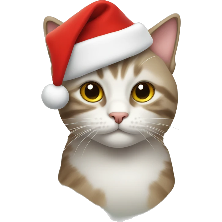 Cat with Christmas hat  emoji