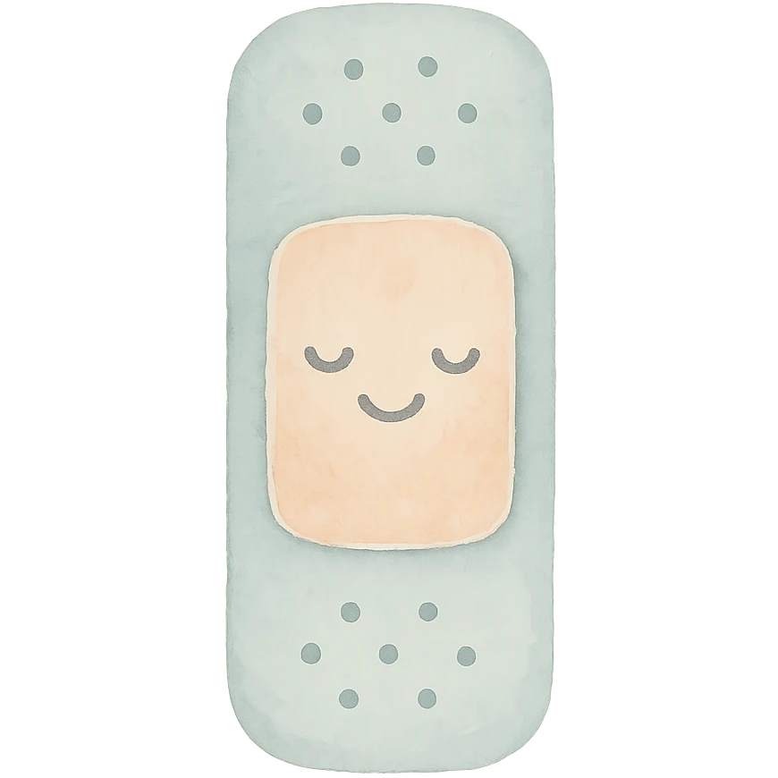 bandage, gentle colors, cute face emoji