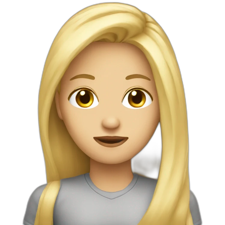 Someone coding blond long hair and can see screen emoji