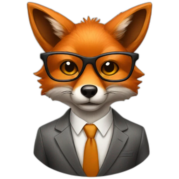 fox with suit and glasses emoji