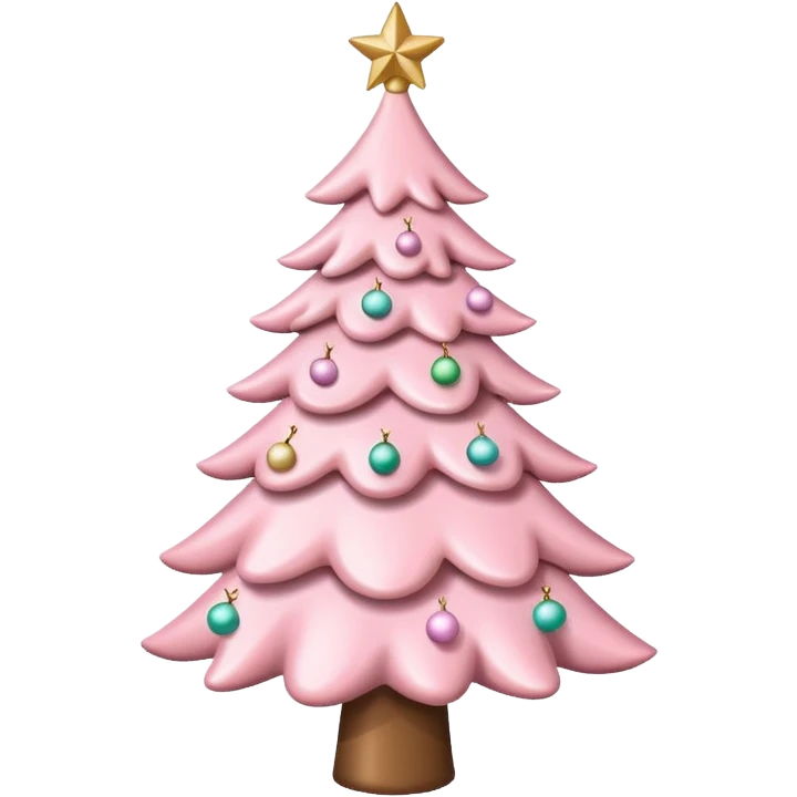 Pastel pink Christmas tree emoji