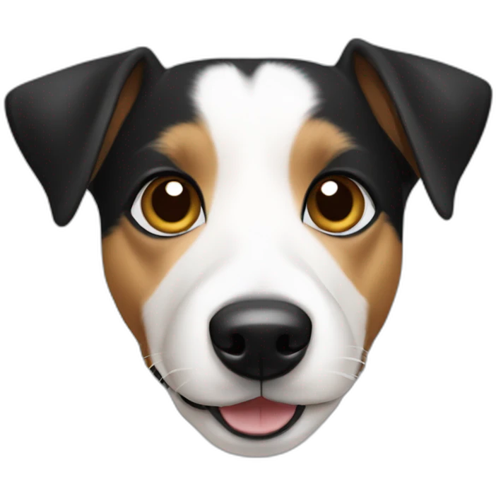 Black, white and tan Jack Russell Terrier emoji