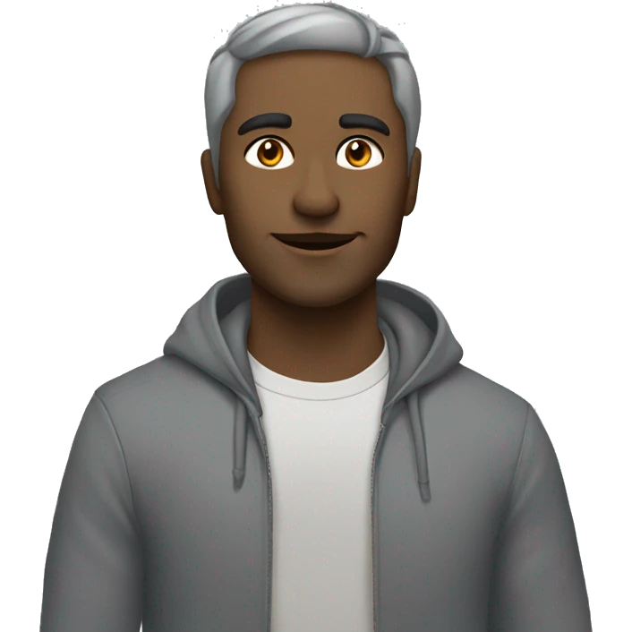 Серый пушистый кот emoji