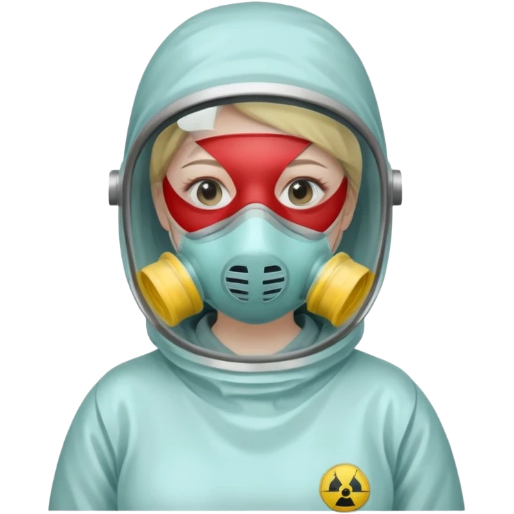 lady cleaning excessively and feeling anxious wearing a mask emoji