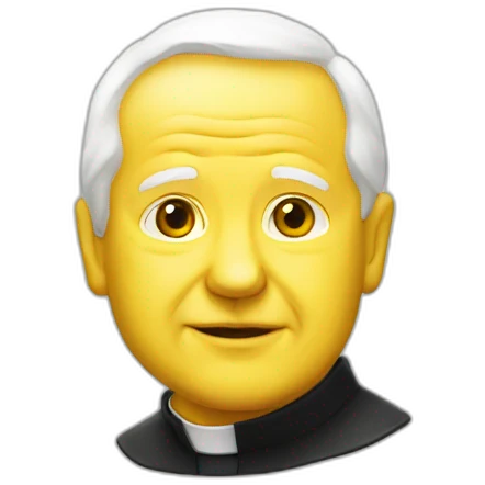 john-paul-ii-with-yellow-face emoji