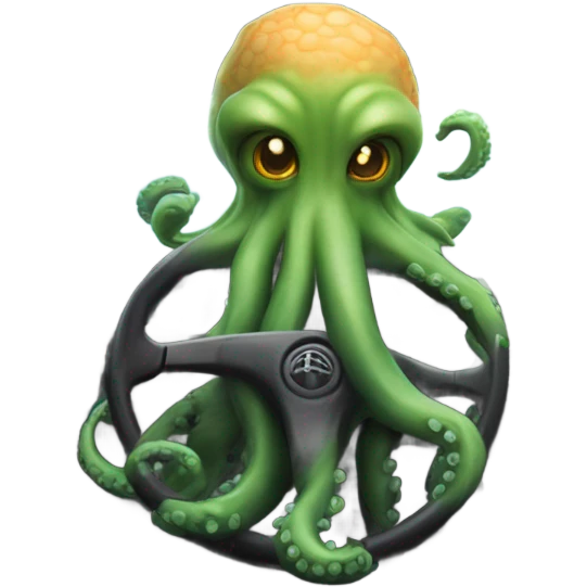 Kraken driving a minivan with a machine gun  emoji