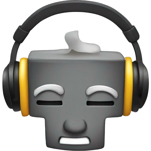 Rubik’s cube wearing big headphones emoji