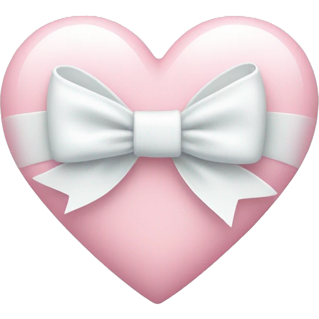 Pastel pink heart with white bow emoji