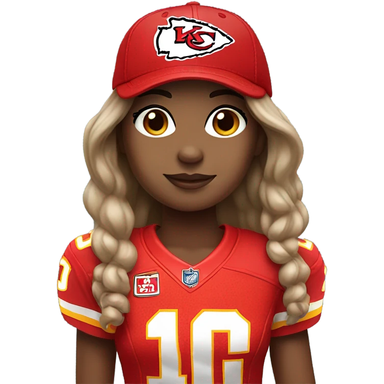 Girl in chiefs jersey emoji