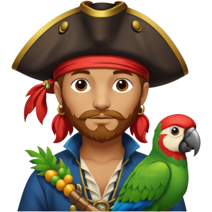 Pirate with bird \ emoji