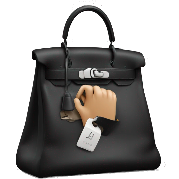Hermes Herbag in black emoji