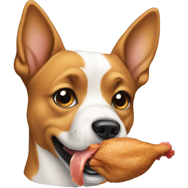 Dog eating chicken emoji