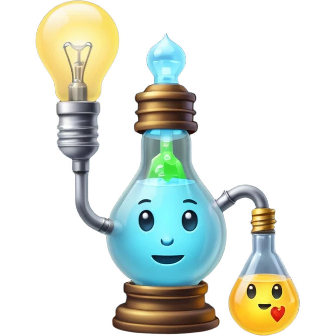 alchemist character lightbulb replaced by glowing vial emoji