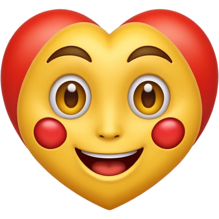 classic heart eyes emoji, yellow face, big red heart eyes, open mouth smile emoji